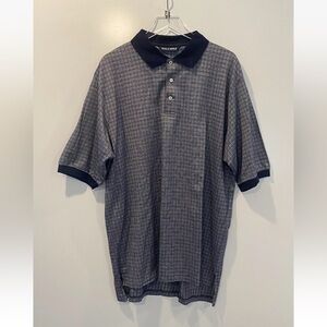 Ralph Lauren Polo Golf Shirt‎ Navy Blue  Plaid Check Mens Size XXL